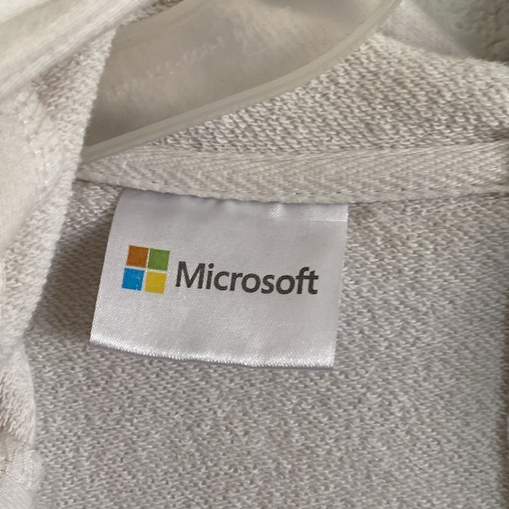 MICROSOFT Yin Yang FullZip Navy/White Sweatshirt Hoodie Size M - Picture 2 of 10